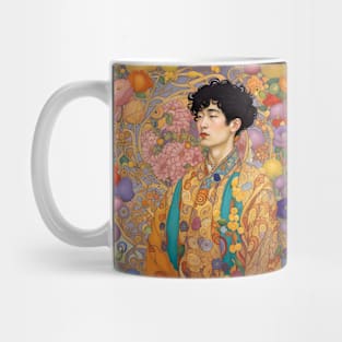 Handsome Asian Man Wearing a Kimono Mug